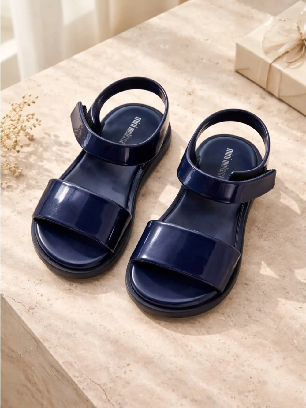 EUC Mini Melissa Girls Toddler Navy Blue Sandal - Size 9